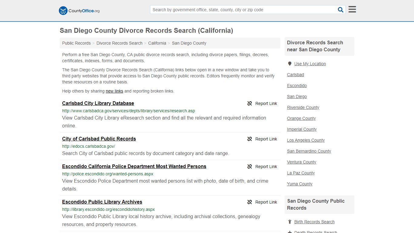 Divorce Records Search - San Diego County, CA (Divorce ...