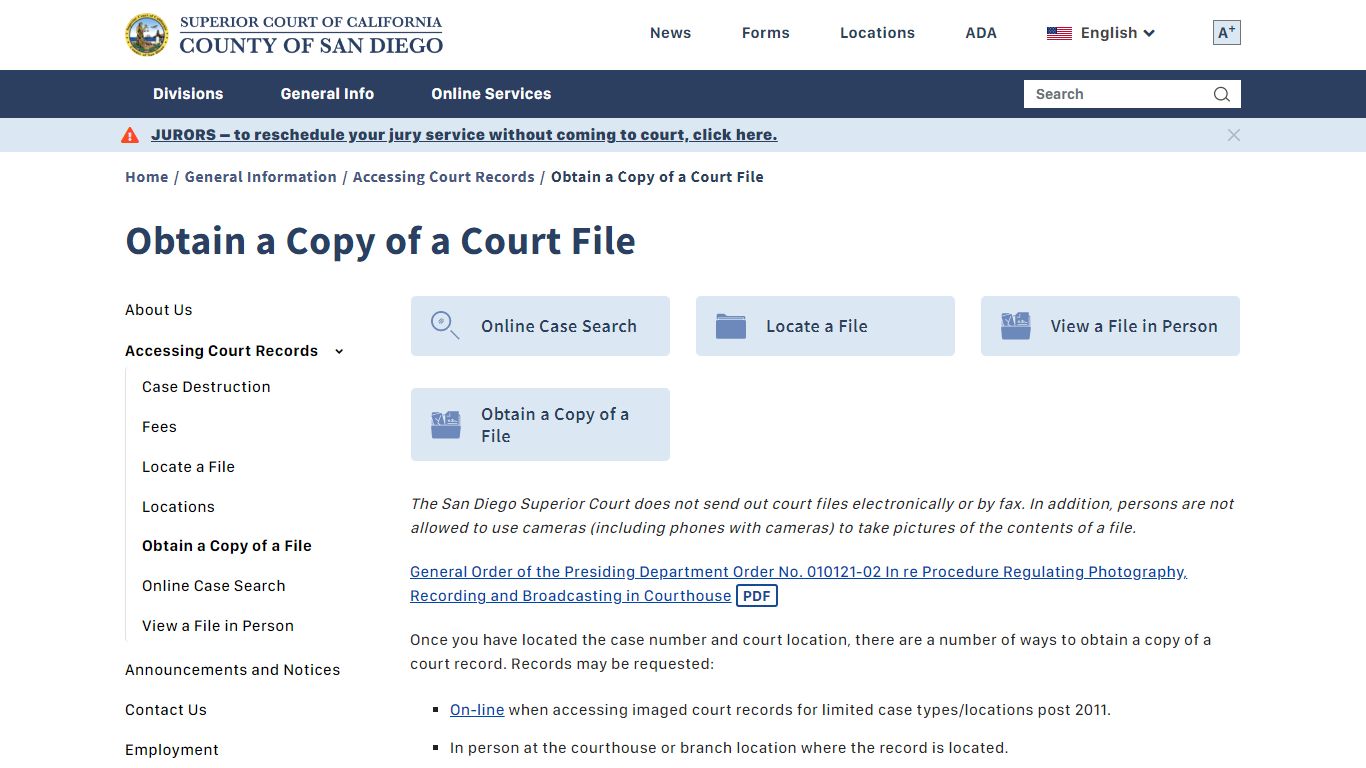Obtain a Copy of a Court File - San Diego County Superior ...
