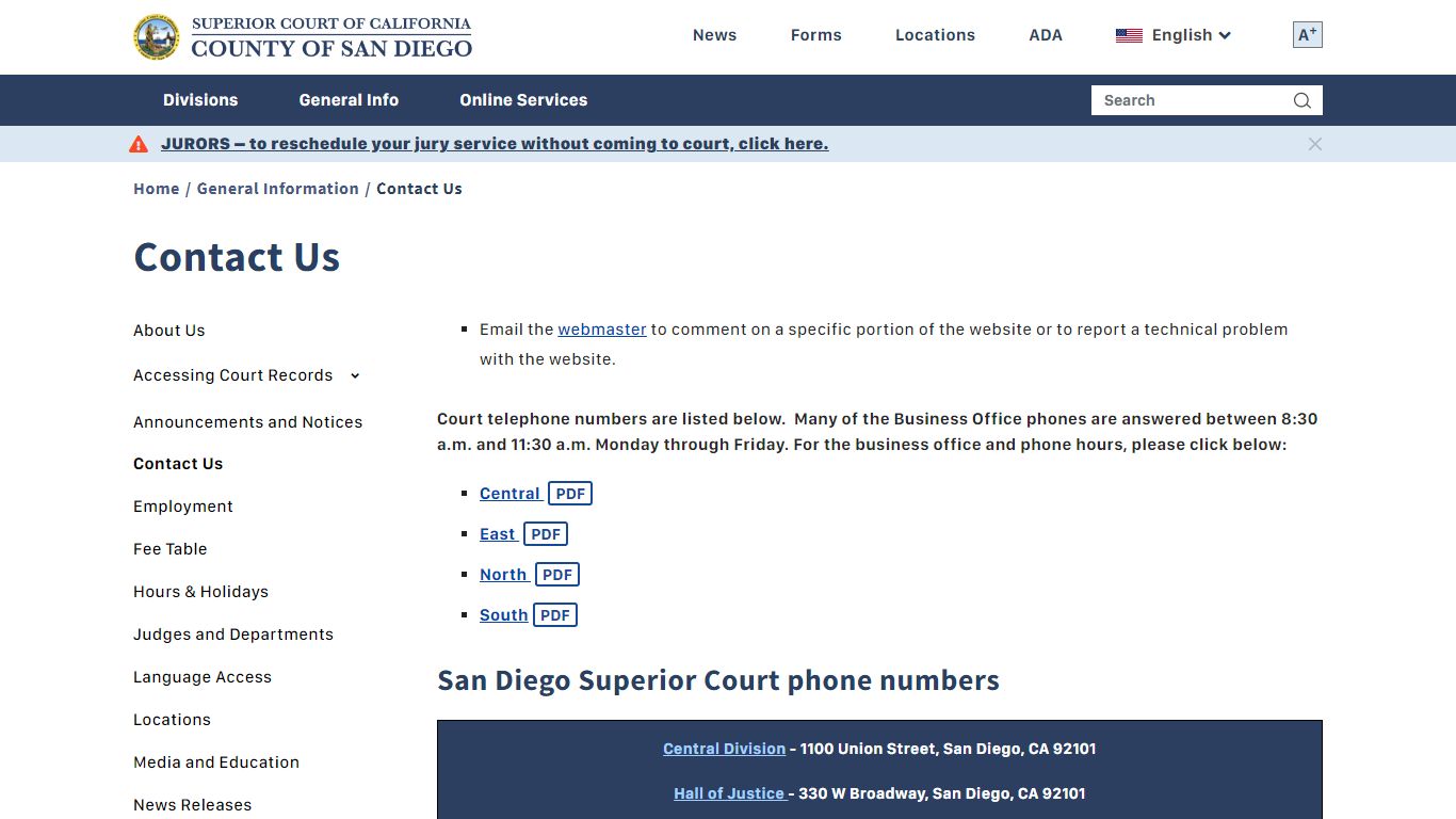 Contact Us | Superior Court of California - County of San ...